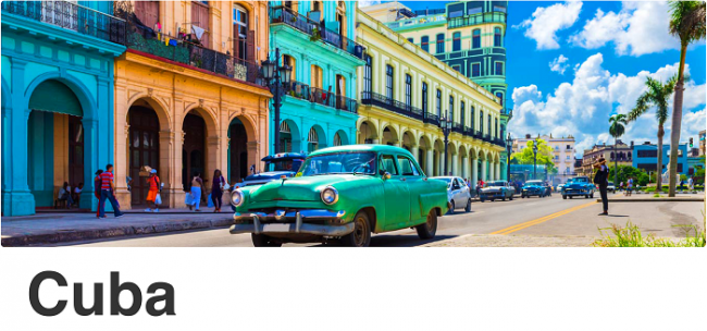 Cuba, officially the Republic of Cuba, is a country comprising the island of Cuba as well as Isla de la Juventud and several minor archipelagos. Cuba is located in the northern Caribbean where the Caribbean Sea, Gulf of Mexico and Atlantic Ocean meet.