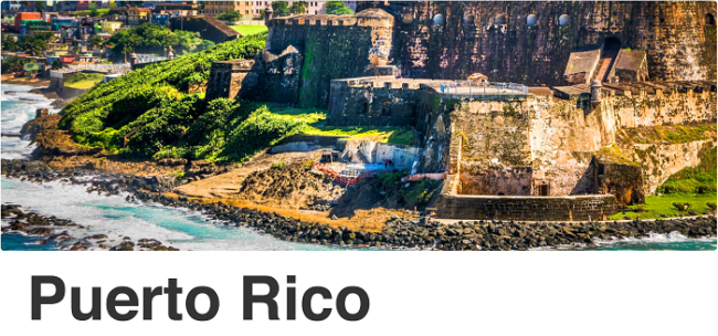 Puerto Rico is a Caribbean island and unincorporated U.S. territory with a landscape of mountains, waterfalls and the El Yunque tropical rainforest. In San Juan, the capital and largest city, the Isla Verde area is known for its hotel strip, beach bars and casinos. Its Old San Juan neighborhood features colorful Spanish colonial buildings and El Morro and La Fortaleza, massive, centuries-old fortresses